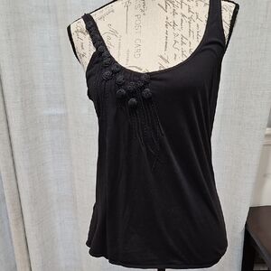 Chic Black Sleeveless Tank Top Adorb Decor